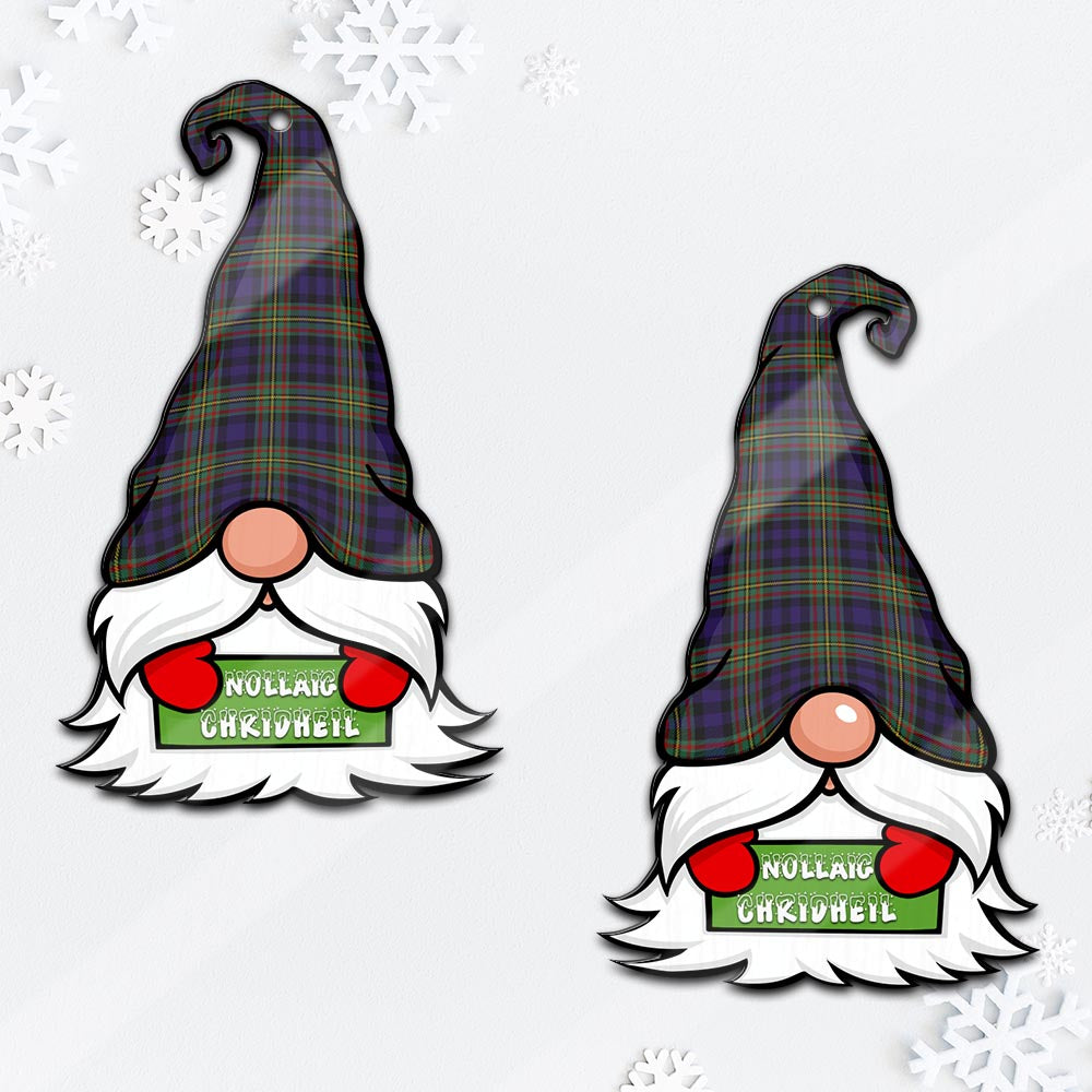 MacLellan Gnome Christmas Ornament with His Tartan Christmas Hat Mica Ornament - Tartanvibesclothing