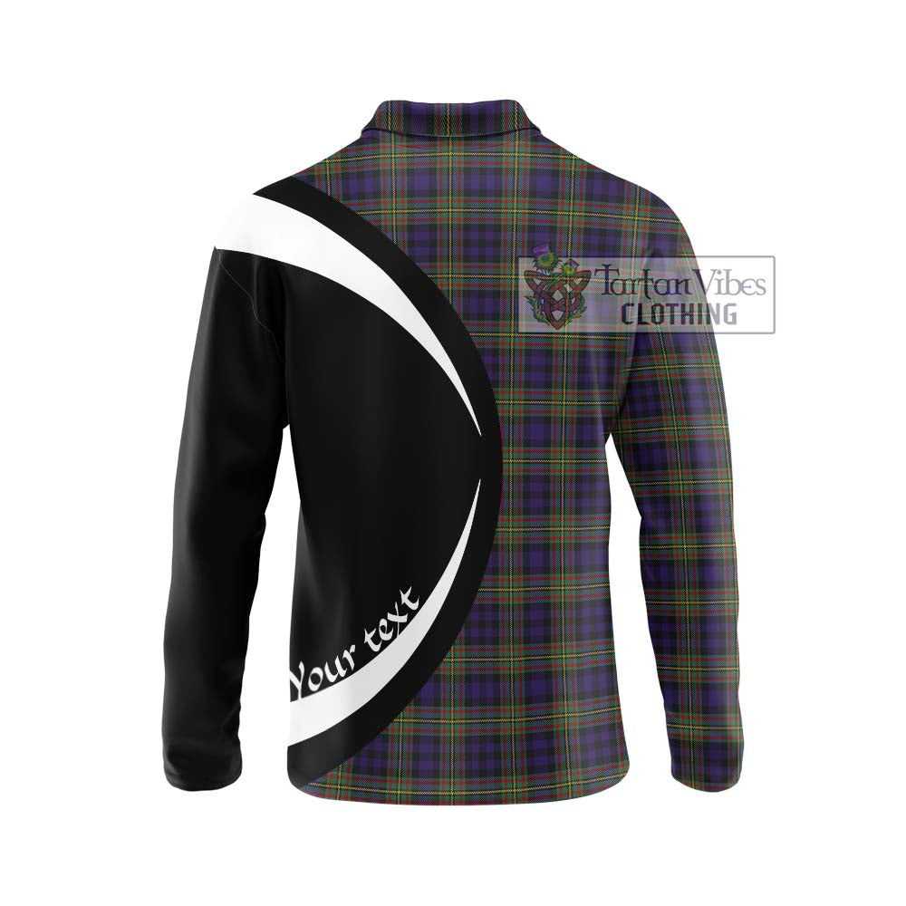 MacLellan (McLellan) Tartan Long Sleeve Polo Shirt with Family Crest Circle Style - Tartan Vibes Clothing