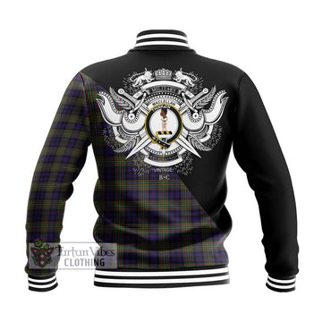 MacLellan (McLellan) Tartan Baseball Jacket with Family Crest and Military Logo Style