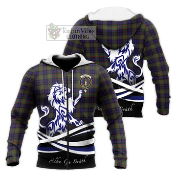 MacLellan (McLellan) Tartan Knitted Hoodie with Alba Gu Brath Regal Lion Emblem