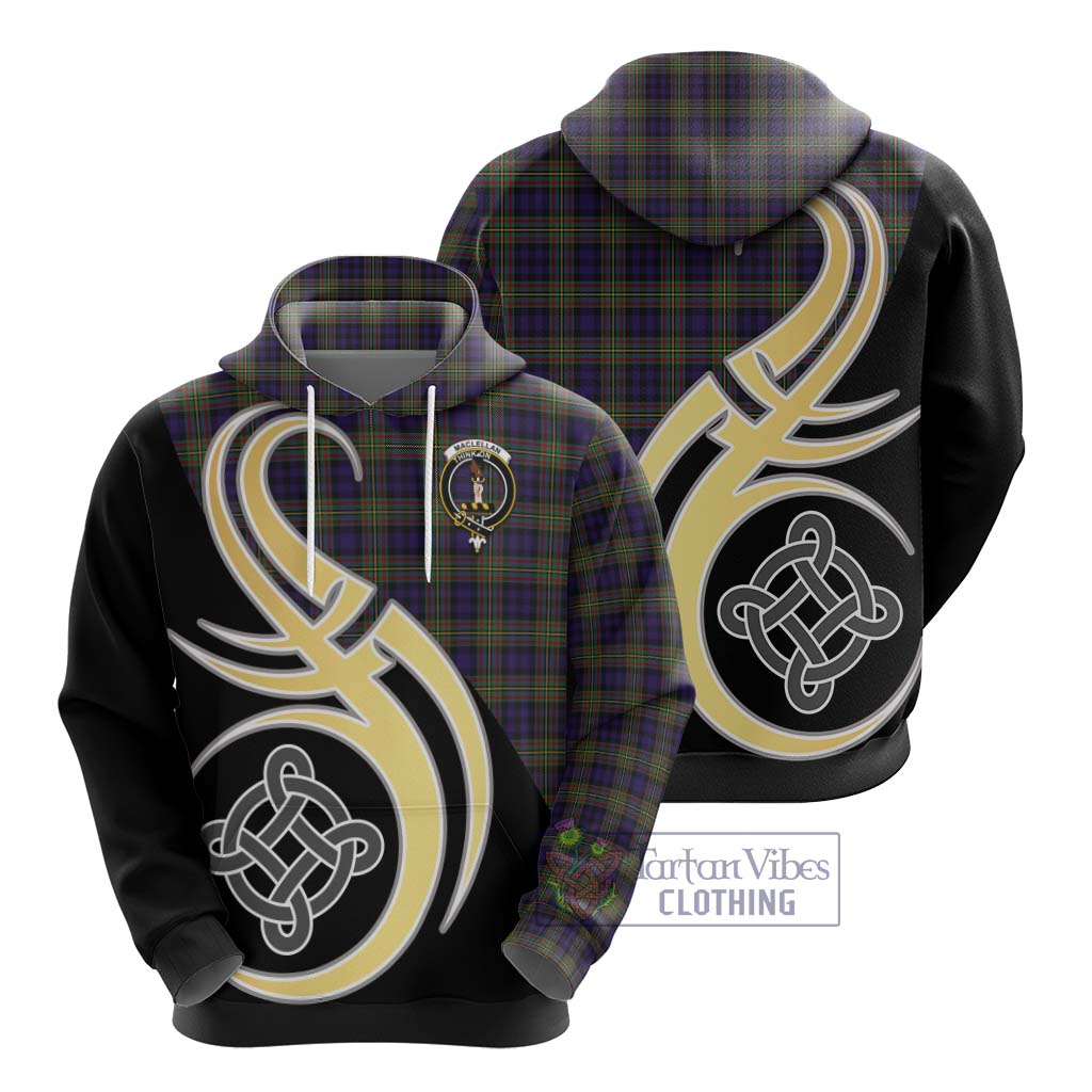 MacLellan (McLellan) Tartan Hoodie with Family Crest and Celtic Symbol Style - Tartan Vibes Clothing