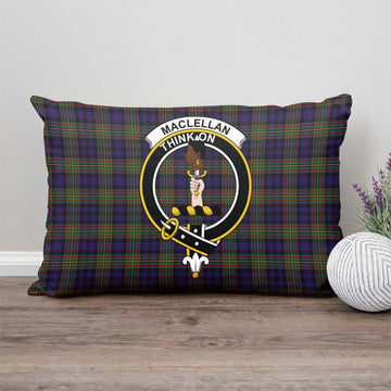 MacLellan Tartan Pillow Cover with Family Crest