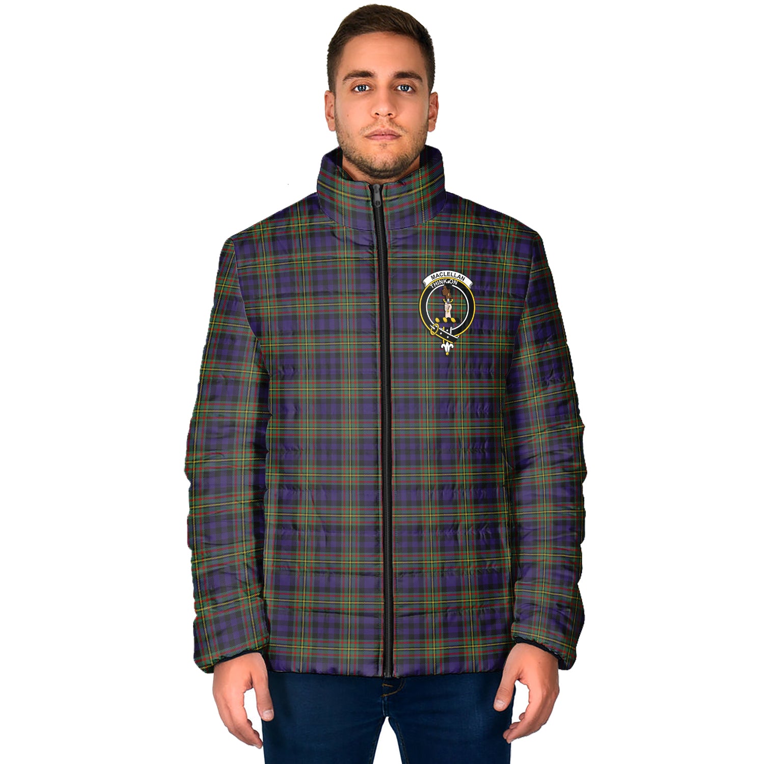 MacLellan (McLellan) Tartan Padded Jacket with Family Crest - Tartan Vibes Clothing