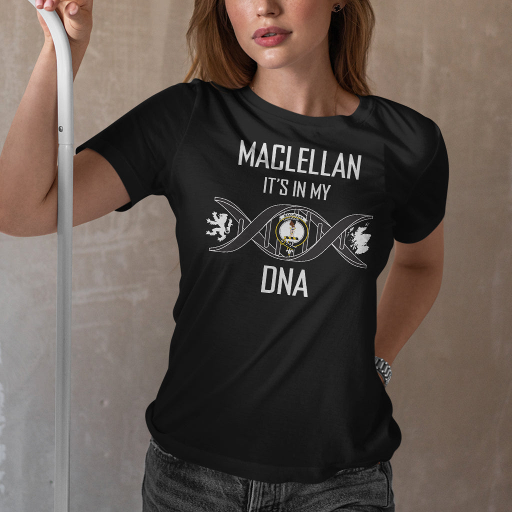 MacLellan (McLellan) Family Crest DNA In Me Womens Cotton T Shirt - 2D-tartanvibesclothing