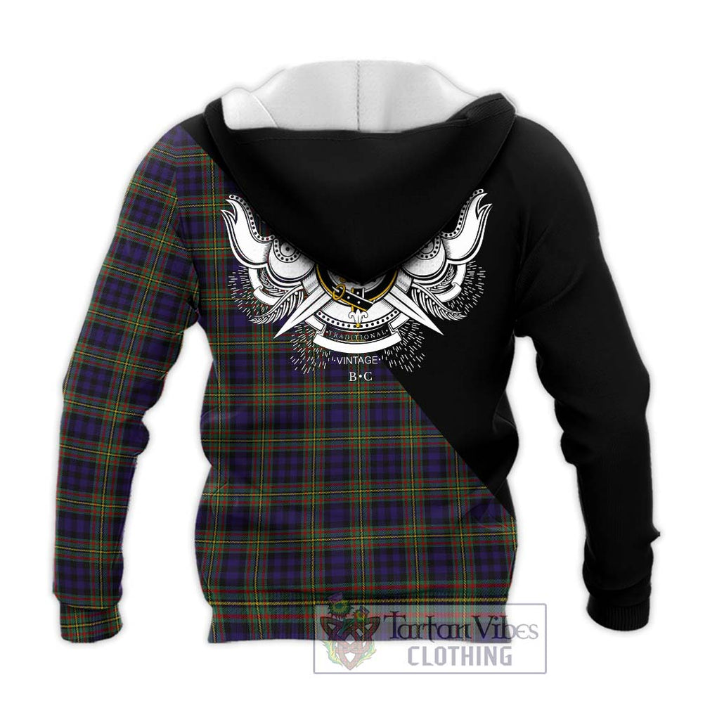 MacLellan (McLellan) Tartan Knitted Hoodie with Family Crest and Military Logo Style - Tartanvibesclothing Shop