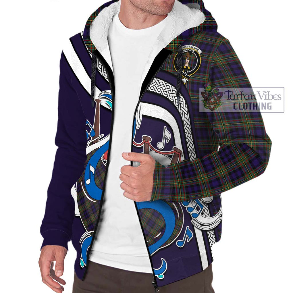 MacLellan (McLellan) Tartan Sherpa Hoodie with Epic Bagpipe Style Unisex - Tartanvibesclothing Shop