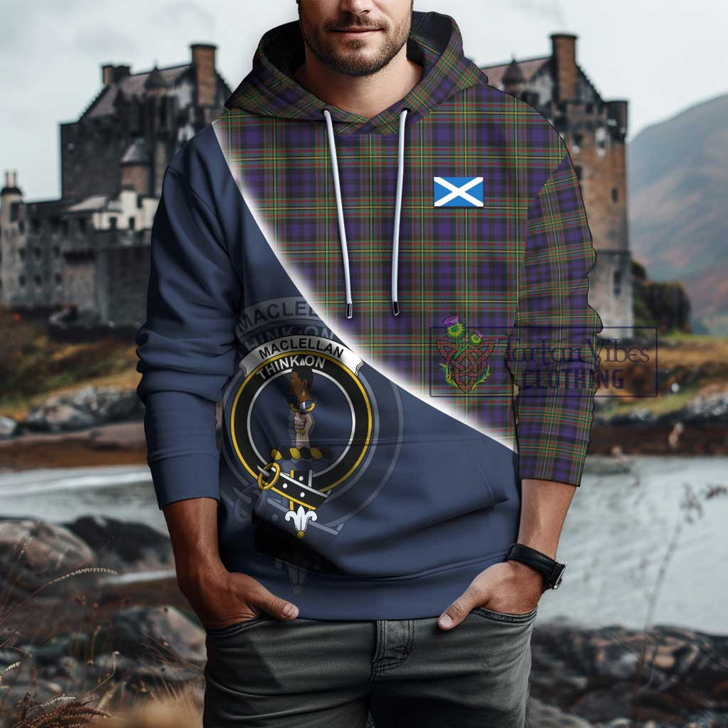 MacLellan (McLellan) Tartan Hoodie with Personalised National Flag and Family Crest Half Style - Tartanvibesclothing Shop