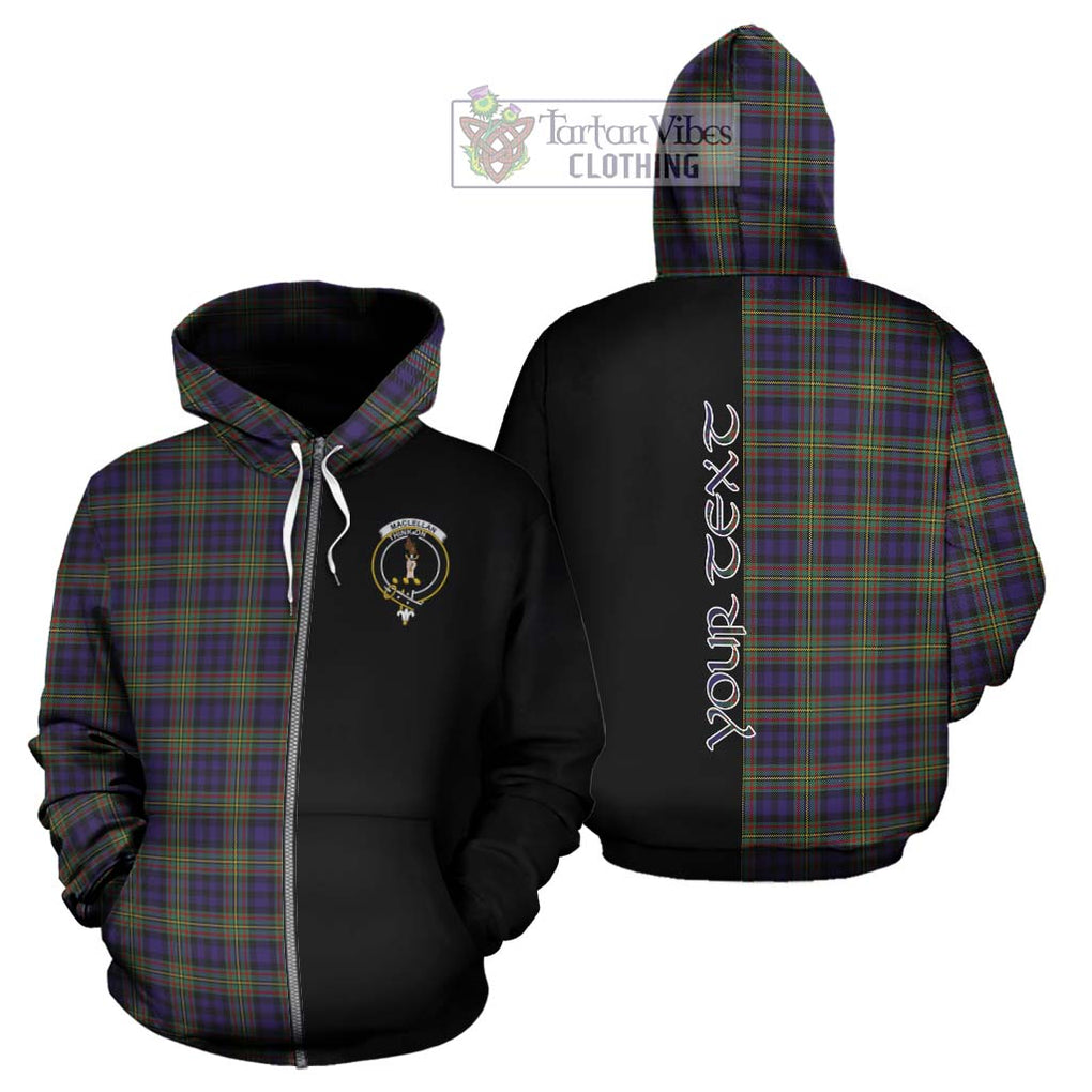 MacLellan (McLellan) Tartan Hoodie with Family Crest and Half Of Me Style - Tartanvibesclothing Shop