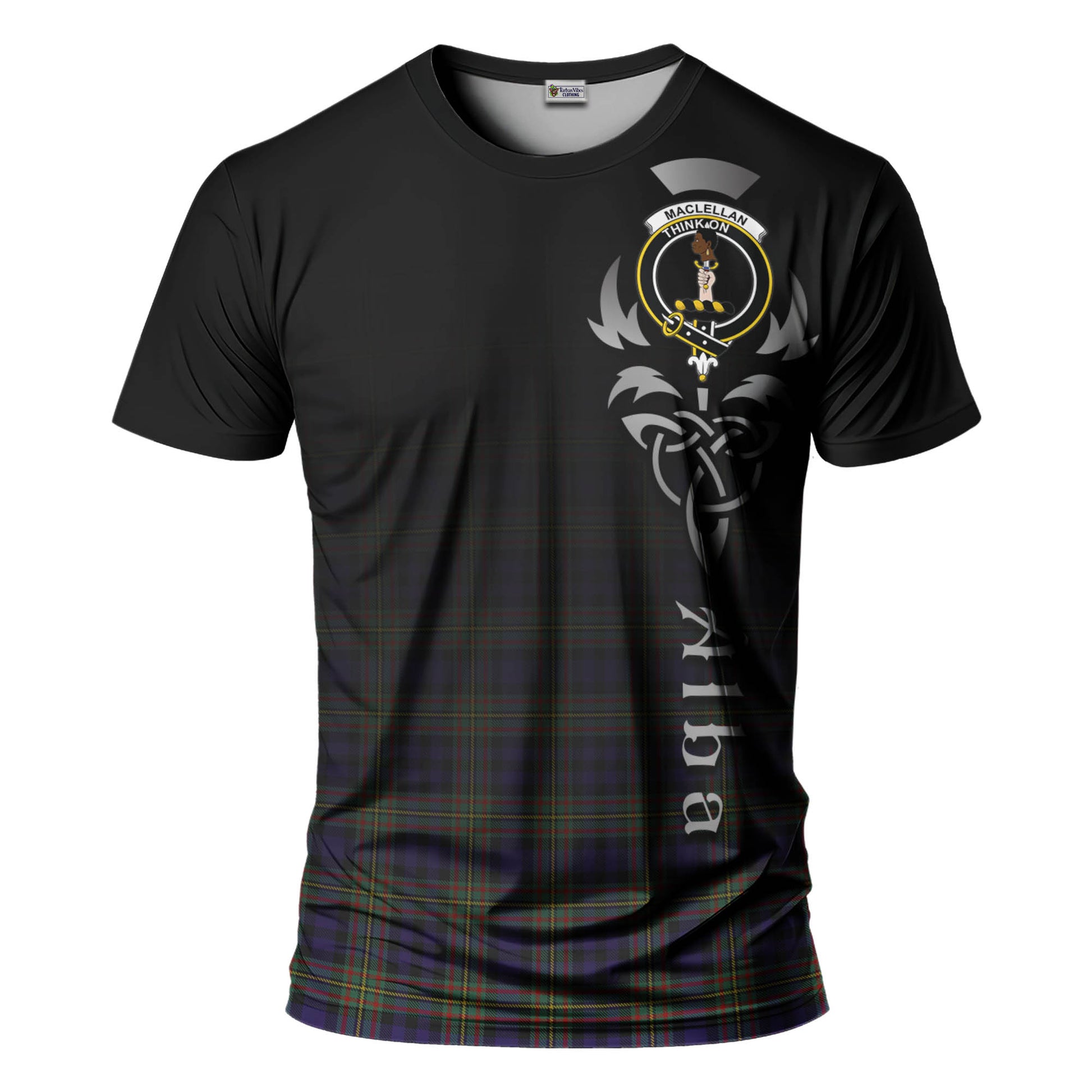Tartan Vibes Clothing MacLellan Tartan T-Shirt Featuring Alba Gu Brath Family Crest Celtic Inspired
