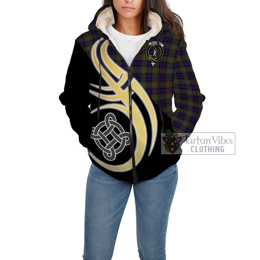 MacLellan (McLellan) Tartan Sherpa Hoodie with Family Crest and Celtic Symbol Style Unisex - Tartan Vibes Clothing