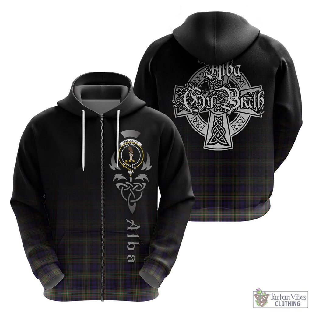 Tartan Vibes Clothing MacLellan Tartan Hoodie Featuring Alba Gu Brath Family Crest Celtic Inspired