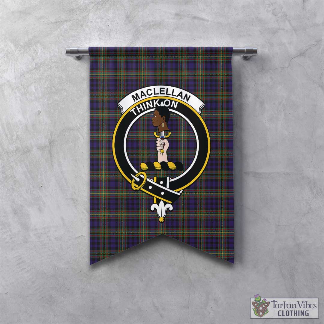 Tartan Vibes Clothing MacLellan Tartan Gonfalon, Tartan Banner with Family Crest