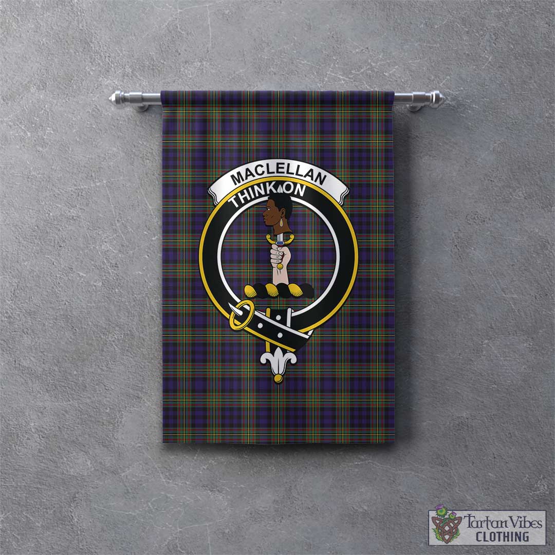 Tartan Vibes Clothing MacLellan Tartan Gonfalon, Tartan Banner with Family Crest