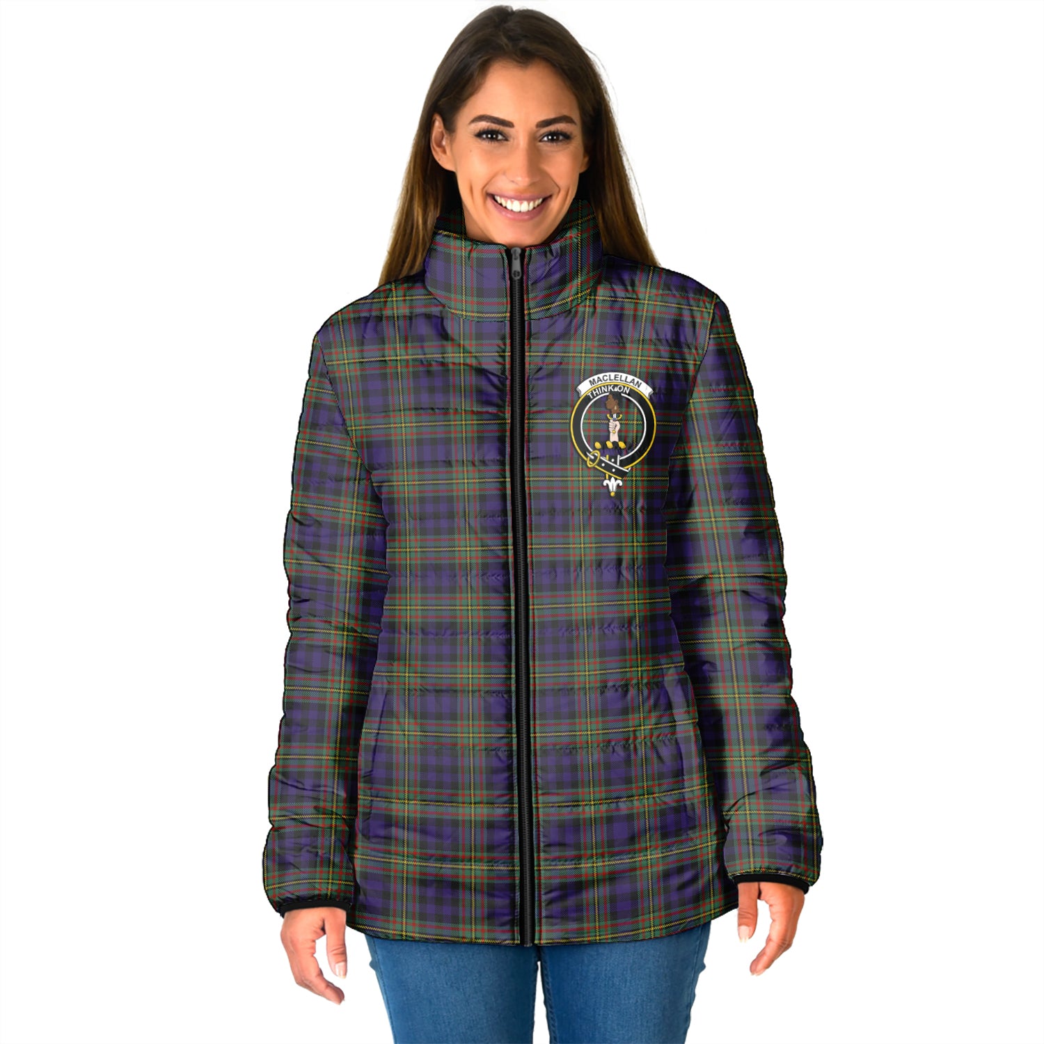 MacLellan (McLellan) Tartan Padded Jacket with Family Crest - Tartan Vibes Clothing