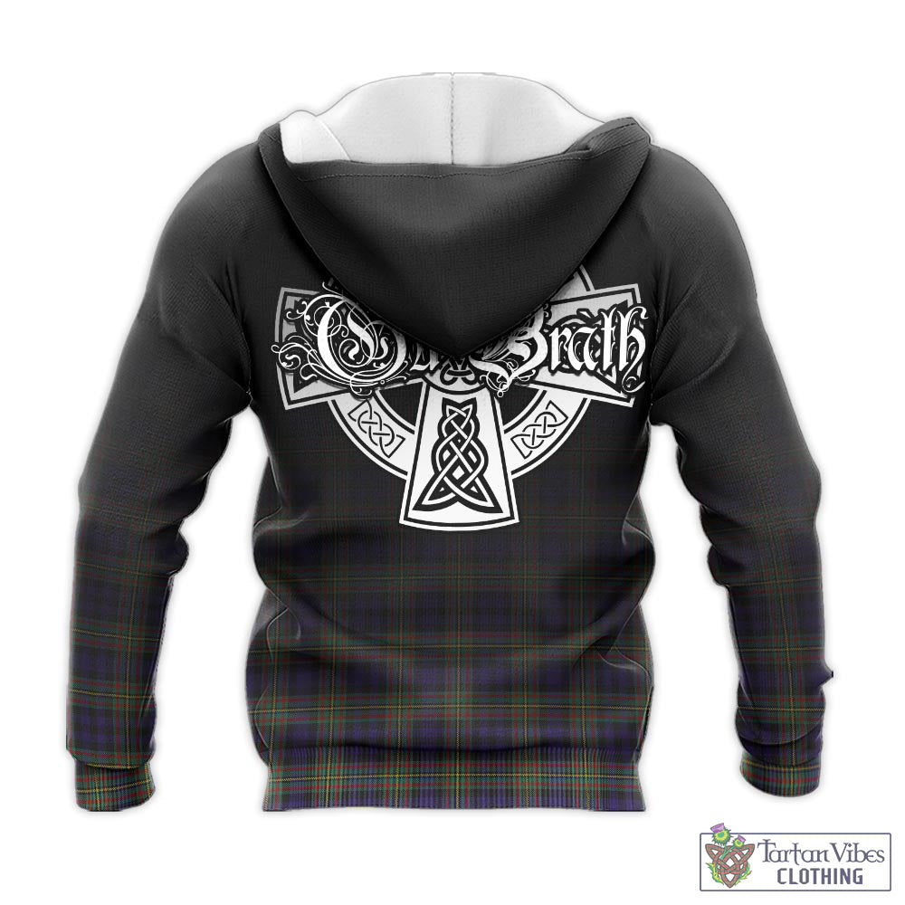 Tartan Vibes Clothing MacLellan Tartan Knitted Hoodie Featuring Alba Gu Brath Family Crest Celtic Inspired