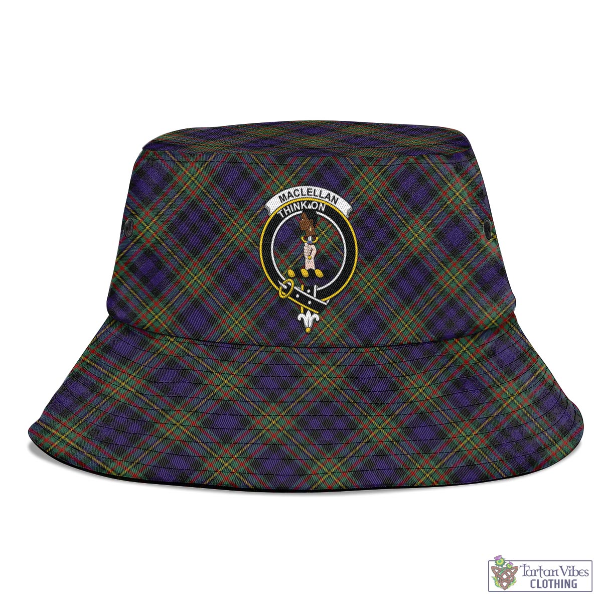 Tartan Vibes Clothing MacLellan Tartan Bucket Hat with Family Crest