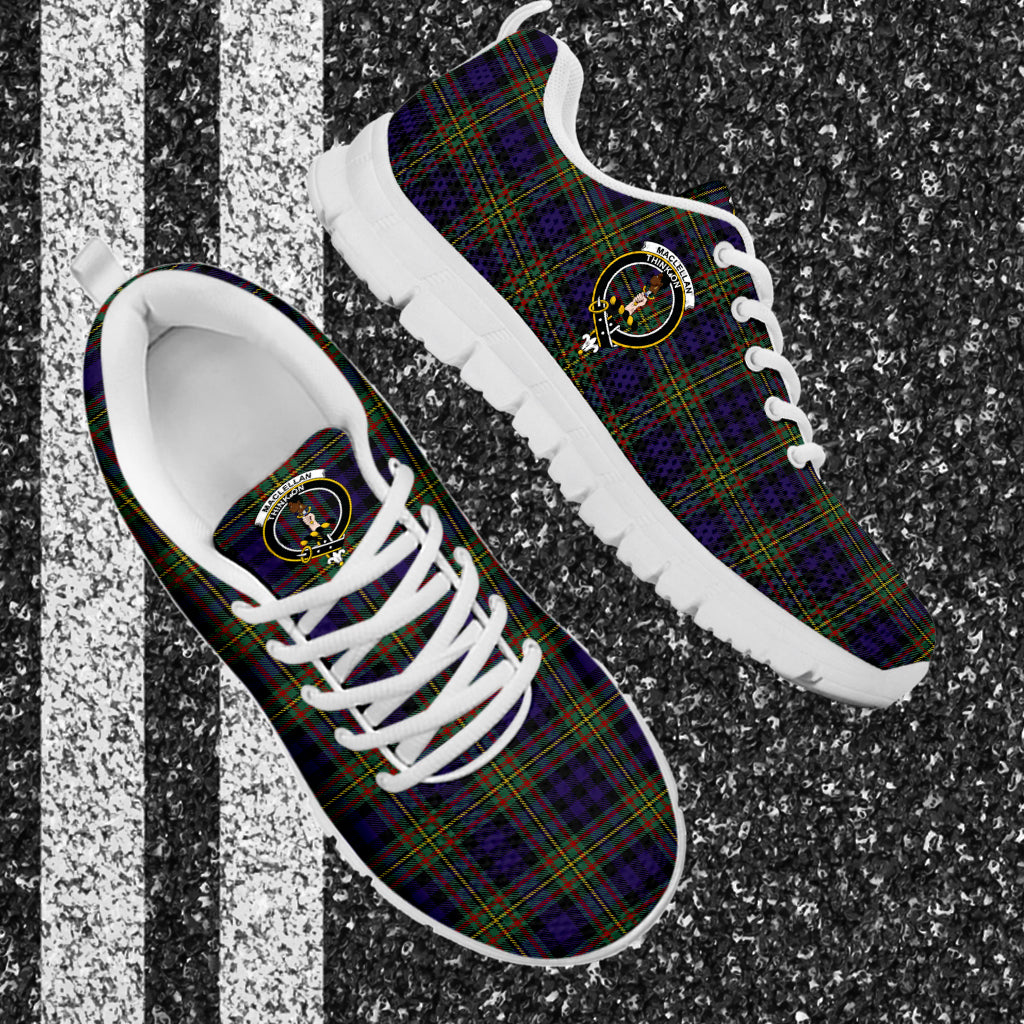 MacLellan (McLellan) Tartan Sneakers with Family Crest - Tartan Vibes Clothing