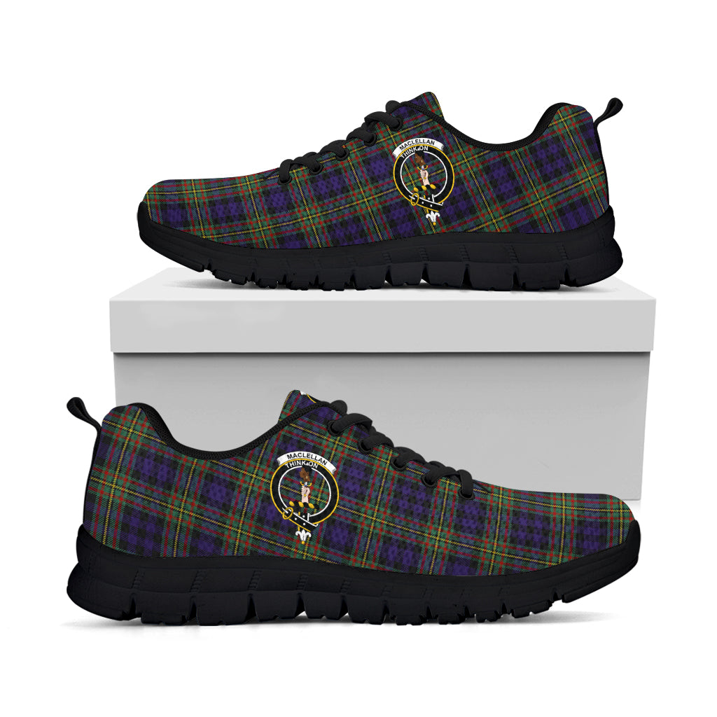 MacLellan (McLellan) Tartan Sneakers with Family Crest - Tartan Vibes Clothing