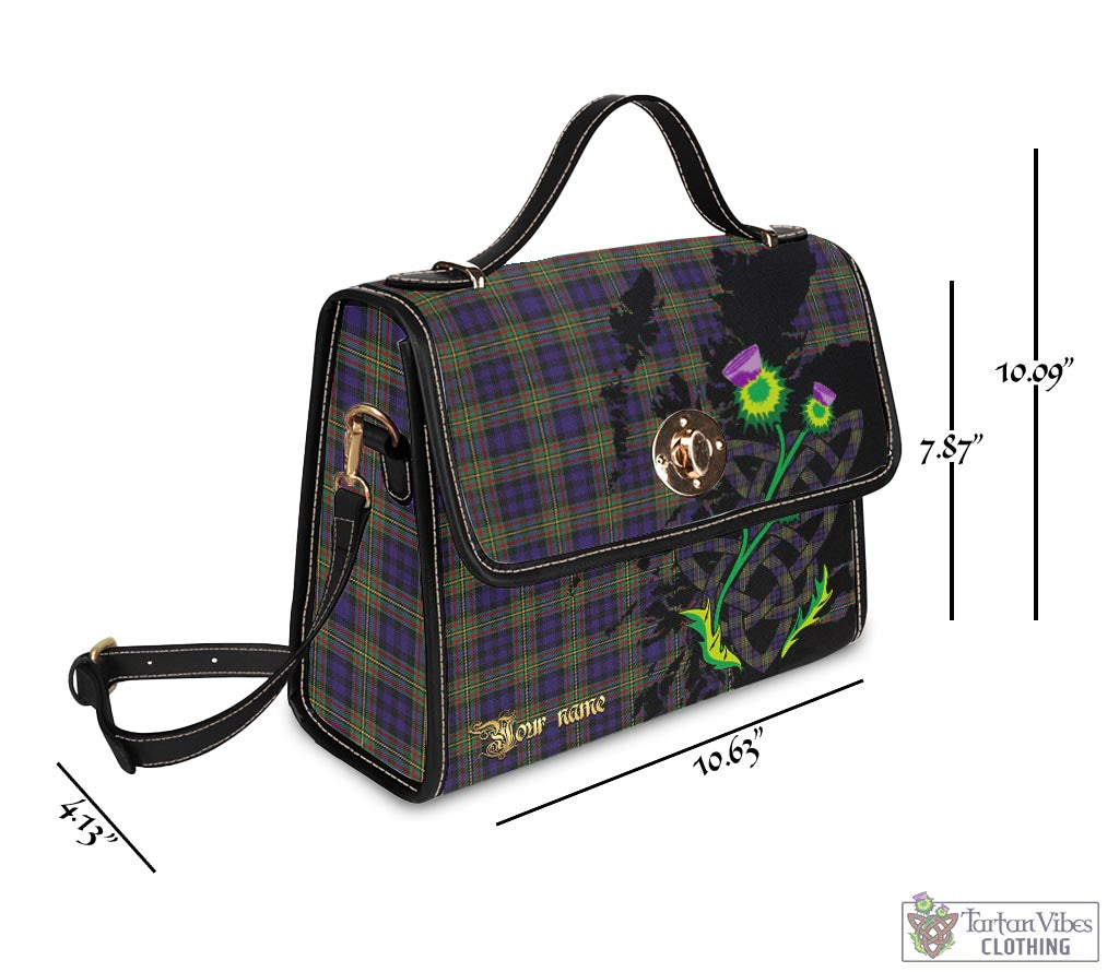 Tartan Vibes Clothing MacLellan Tartan Waterproof Canvas Bag with Scotland Map and Thistle Celtic Accents