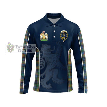 MacLellan Ancient Tartan Long Sleeve Polo Shirt with Family Crest and Lion Rampant Vibes Sport Style