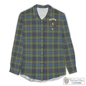 MacLellan Ancient Tartan Women's Casual Shirt with Family Crest