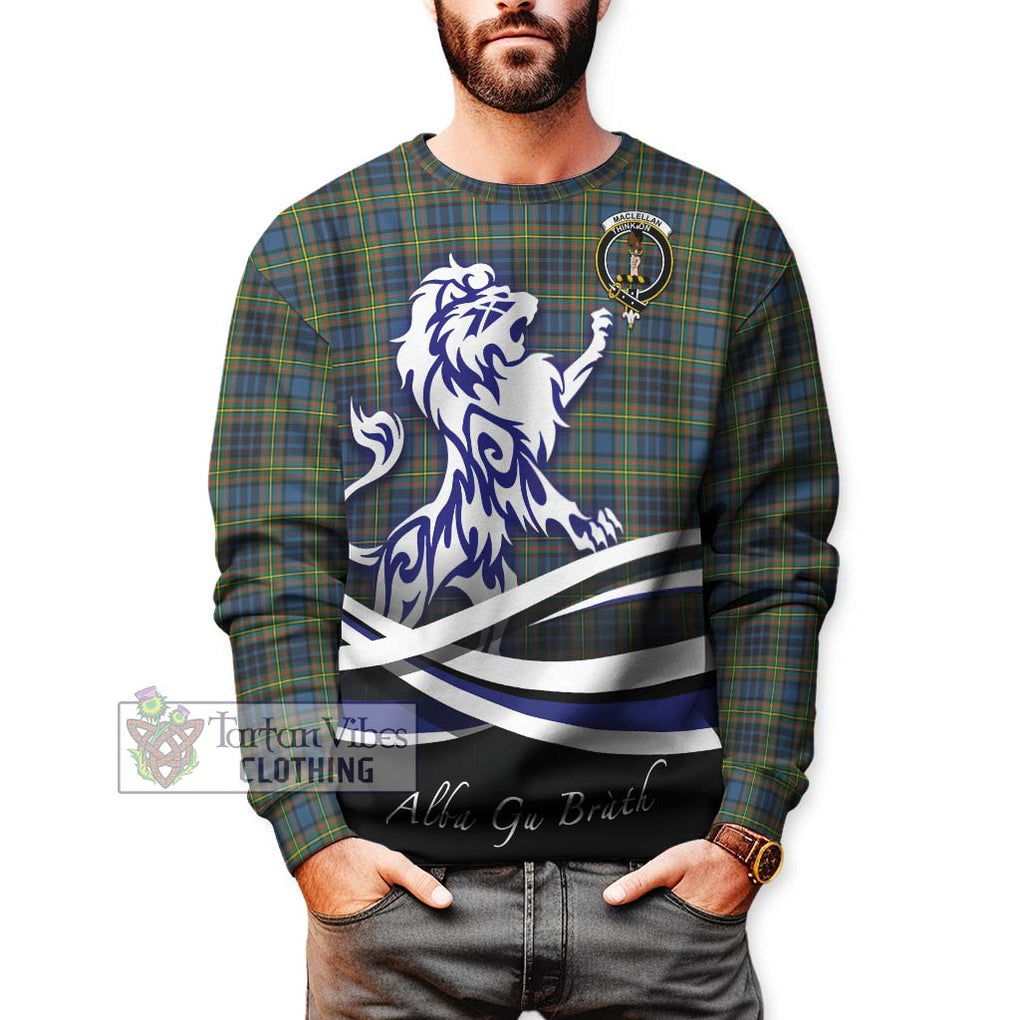 MacLellan Ancient Tartan Sweatshirt with Alba Gu Brath Regal Lion Emblem Unisex - Tartanvibesclothing Shop