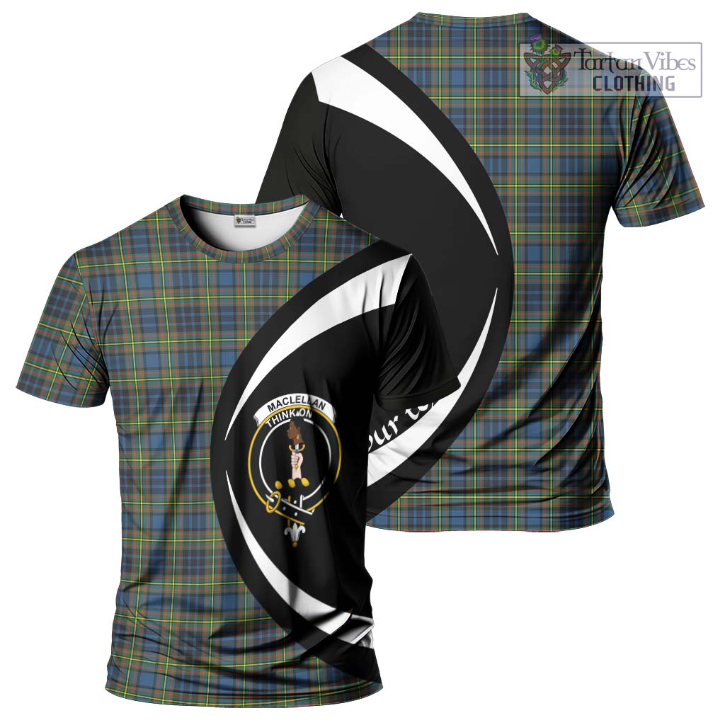 Tartan Vibes Clothing MacLellan Ancient Tartan T-Shirt with Family Crest Circle Style