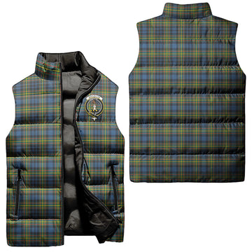 MacLellan Ancient Tartan Sleeveless Puffer Jacket with Family Crest