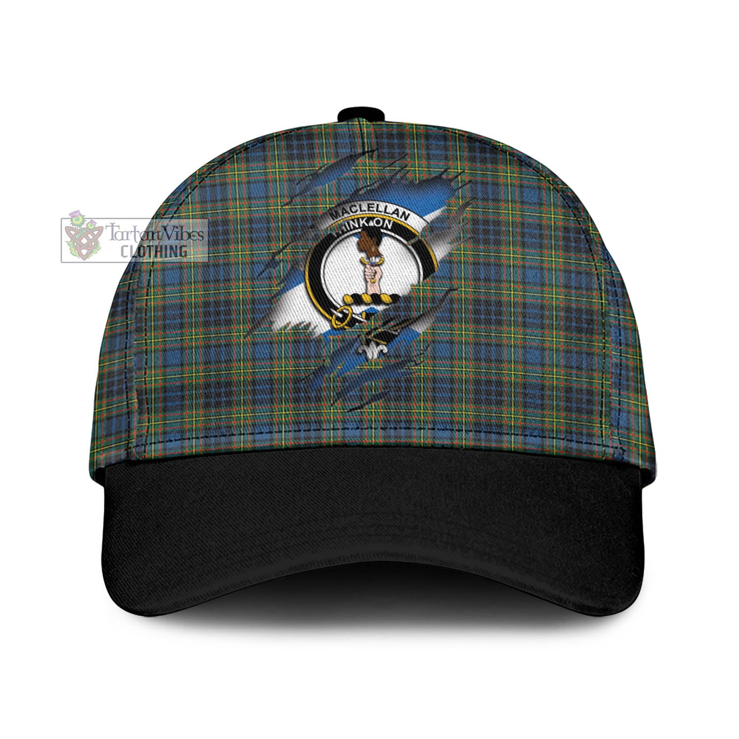 Tartan Vibes Clothing MacLellan Ancient Tartan Classic Cap with Family Crest In Me Style