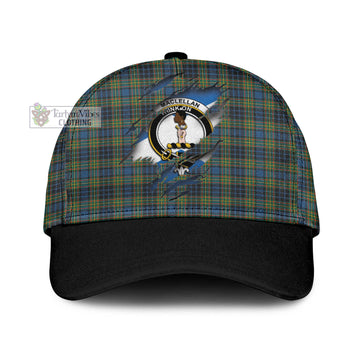 MacLellan Ancient Tartan Classic Cap with Family Crest In Me Style