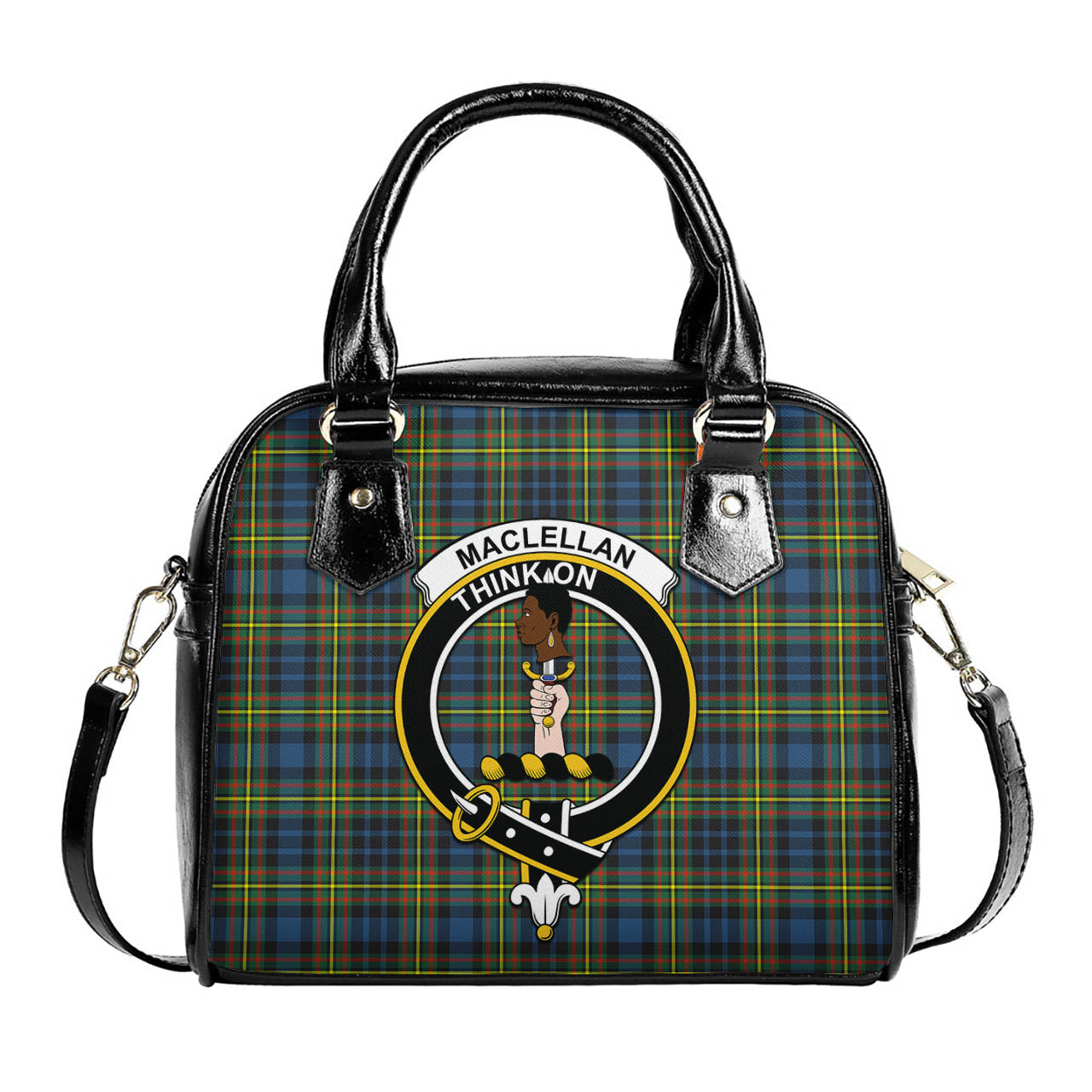 MacLellan Ancient Tartan Shoulder Handbags with Family Crest One Size 6*25*22 cm - Tartanvibesclothing