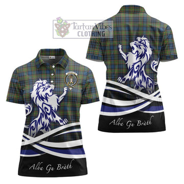 MacLellan Ancient Tartan Women's Polo Shirt with Alba Gu Brath Regal Lion Emblem