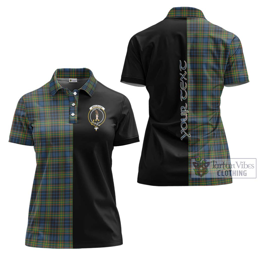 MacLellan Ancient Tartan Women's Polo Shirt with Family Crest and Half Of Me Style Women - Tartanvibesclothing Shop