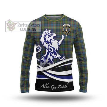 MacLellan Ancient Tartan Long Sleeve T-Shirt with Alba Gu Brath Regal Lion Emblem