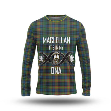 MacLellan Ancient Tartan Long Sleeve T-Shirt with Family Crest DNA In Me Style