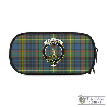 MacLellan Ancient Tartan Pen and Pencil Case with Family Crest