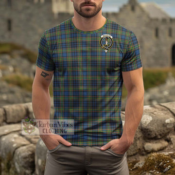 MacLellan Ancient Tartan Cotton T-Shirt with Family Crest