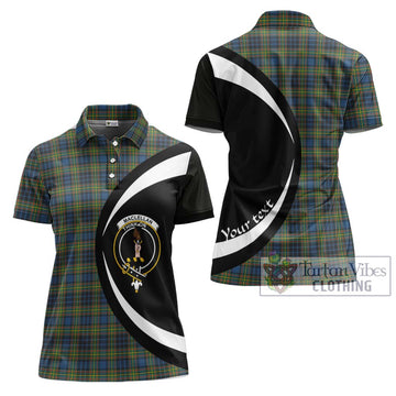 MacLellan Ancient Tartan Women's Polo Shirt with Family Crest Circle Style