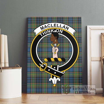 MacLellan Ancient Tartan Canvas Print Wall Art with Family Crest