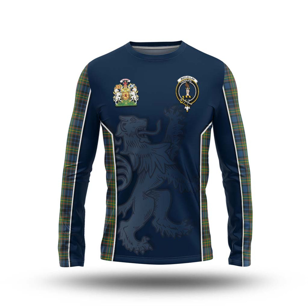 MacLellan Ancient Tartan Long Sleeve T-Shirt with Family Crest and Lion Rampant Vibes Sport Style Unisex - Tartan Vibes Clothing