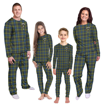 MacLellan Ancient Tartan Pajamas Family Set with Family Crest