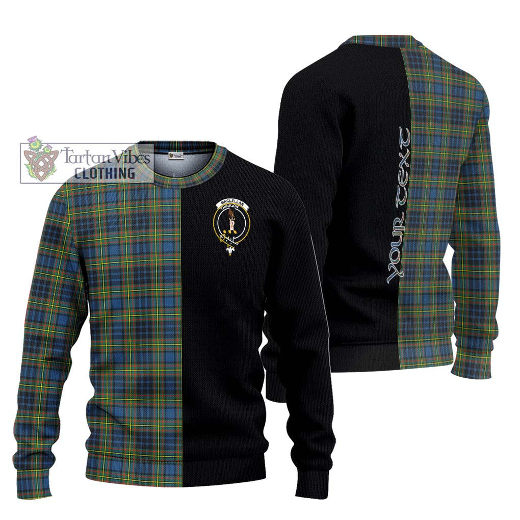 MacLellan Ancient Tartan Knitted Sweater with Family Crest and Half Of Me Style Unisex - Tartanvibesclothing Shop