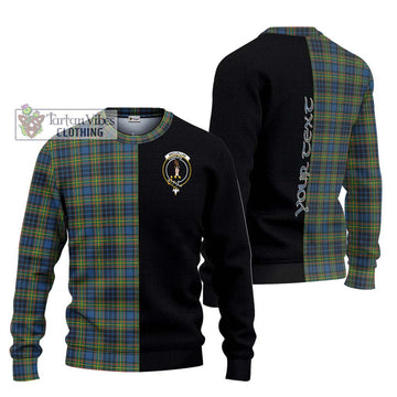 MacLellan Ancient Tartan Ugly Sweater with Family Crest and Half Of Me Style