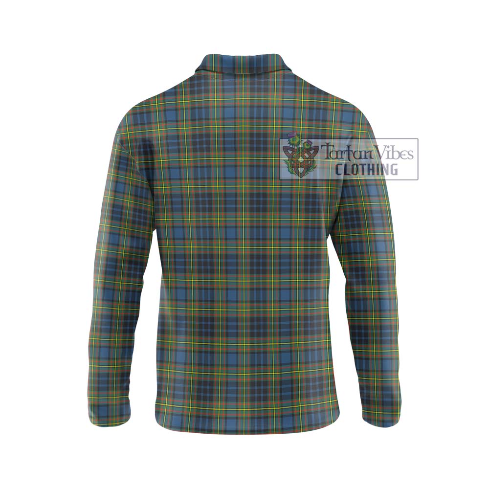 MacLellan Ancient Tartan Long Sleeve Polo Shirt with Family Crest DNA In Me Style - Tartanvibesclothing Shop