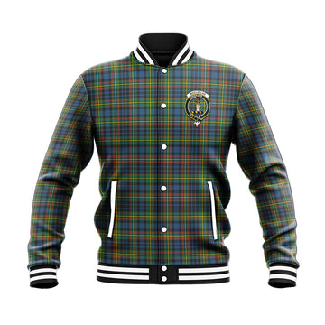 MacLellan Ancient Tartan Baseball Jacket with Family Crest