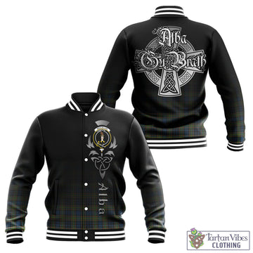 MacLellan Ancient Tartan Baseball Jacket Featuring Alba Gu Brath Family Crest Celtic Inspired