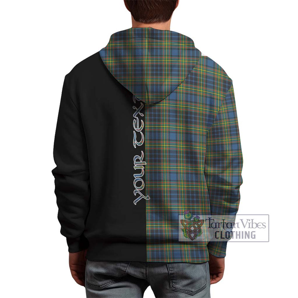 MacLellan Ancient Tartan Hoodie with Family Crest and Half Of Me Style - Tartanvibesclothing Shop