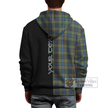 MacLellan Ancient Tartan Hoodie with Family Crest and Half Of Me Style