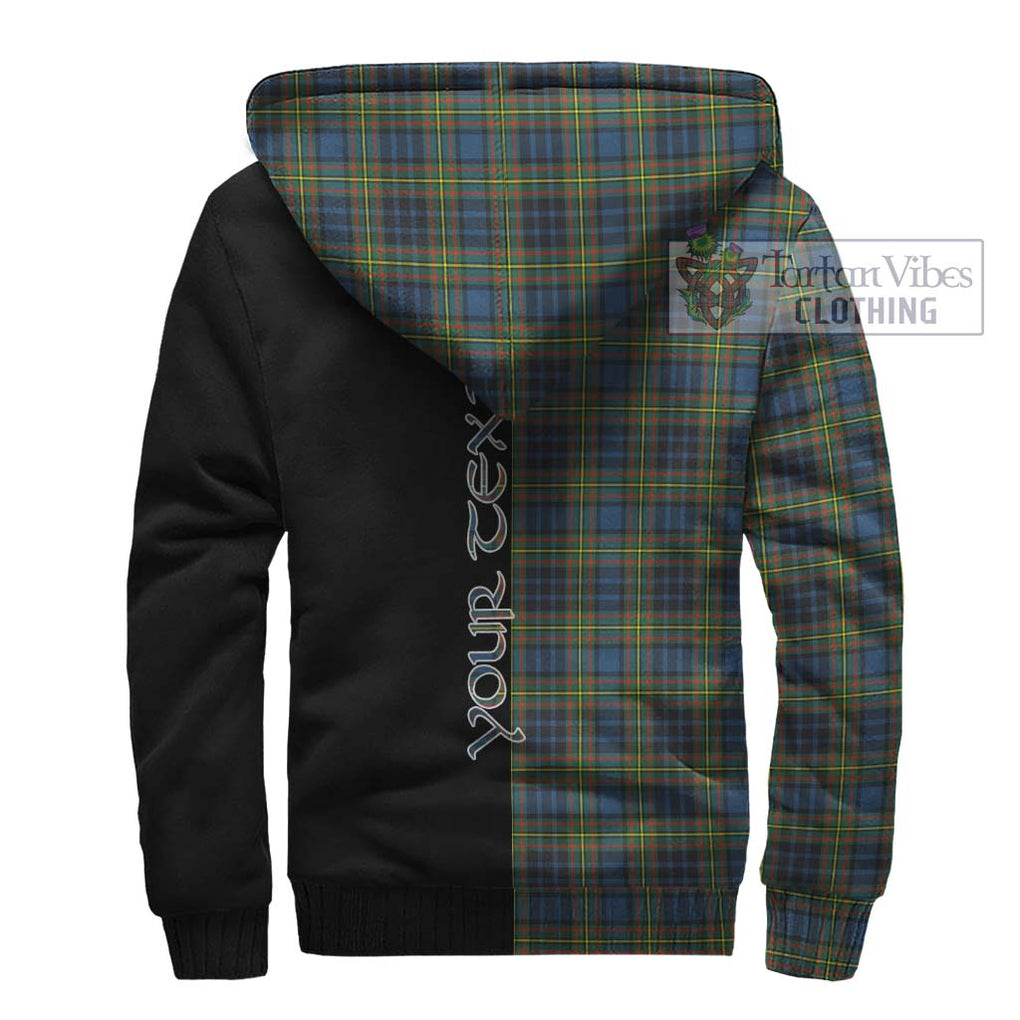 MacLellan Ancient Tartan Sherpa Hoodie with Family Crest and Half Of Me Style - Tartanvibesclothing Shop