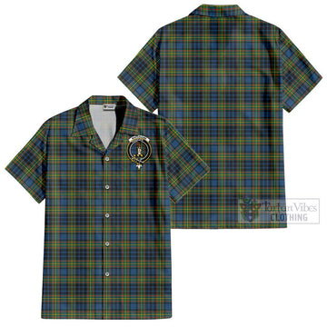 MacLellan Ancient Tartan Cotton Hawaiian Shirt with Family Crest